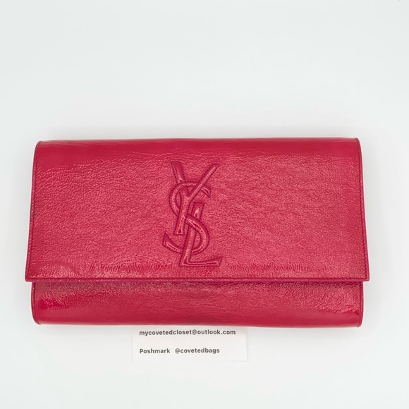 YSL Belle Du Jour patent clutch in a gorgeous pinky red! Nice vintage condition! - Picture 2 of 12